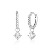 All Bright Silver Hoop, White Rhodium, Premium Cubic Zirconia+ Give Magic Gift