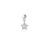 Silver Star Charm, White Rhodium, Premium Cubic Zirconia+ Give Fun Gift
