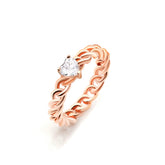 Baby Silver Ring, Rose Gold Plating, Zircon Gemstone+ Star Gift