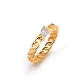 Baby Silver Ring, Yellow Gold Plating, Zircon Gemstone + Earth Gift