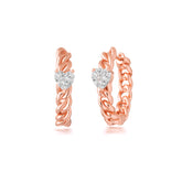 Baby Silver Hoop, Rose Gold Plating, Zircon Gemstone + Key Gift