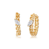 Baby Silver Hoop, Yellow Gold Plating, Zircon Gemstone + Star Fish Gift