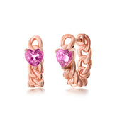 Baby Silver Small Hoop, Rose Gold Plating, Natural Purple Chalcedony + Sun Gift