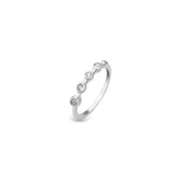 Bezel Silver Silver Ring, White Rhodium, Premium Cubic Zirconia + Give Love Gift