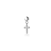 Silver Cross Charm, White Rhodium, Premium Cubic Zirconia+ Give Magic Gift