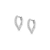 Silver Crown Hoop, White Rhodium, Natural White Topaz + Give Magic Gift