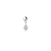 Silver Drop Charm, White Rhodium, Premium Cubic Zirconia + Give Hope Gift