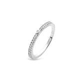 Mini Solitaire Silver Ring, White Rhodium, Premium Cubic Zirconia + Give Love Gift
