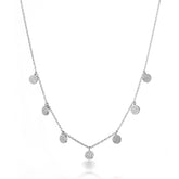Sparkling Pavé Silver Necklace, White Rhodium, Premium Cubic Zirconia + Give Fun Gift