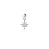 Silver Sparkling Star Charm, White Rhodium, Premium Cubic Zirconia + Give Magic Gift