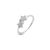 Star Silver Ring, White Rhodium, Premium Cubic Zirconia + Give Joy Gift