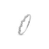 Wave Silver Ring, White Rhodium, Premium Cubic Zirconia+ Give Joy Gift