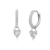 All Bright Silver Hoop, White Rhodium, Premium Cubic Zirconia + Give Magic Gift