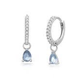 All Bright Pending Silver Hoop, White Rhodium, Premium Cubic Zirconia + Give Hope Gift