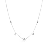 Silver Sparkle Necklace, White Rhodium, Premium Cubic Zirconia + Give Love Gift