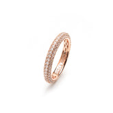 Silver Eternity Joy Band Ring, Rose Gold Plating, Natural White Topaz + Give Magic Gift