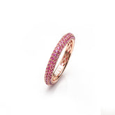 Silver Eternity Joy Band Ring, Rose Gold Plating, Natural White Topaz + Give Love Gift