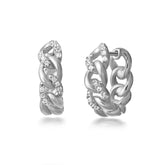 Essential Silver Big Hoop, White Rhodium, Zircon Gemstone + Star Gift