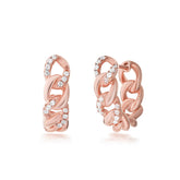 Essential Silver Big Hoop, Rose Gold Plating, Zircon Gemstone + Love Gift