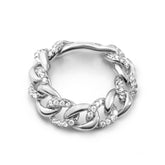 Essential Silver Movable Ring,White Rhodium, Zircon Gemstone + Key Gift