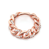 Essential Silver Movable Ring, Rose Gold Plating, Zircon Gemstone + Star Gift