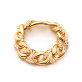 Essential Silver Movable Ring, Yellow Gold Plating, Zircon Gemstone + Key Gift