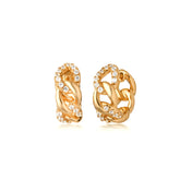 Essential Silver Small Hoop, Yellow Gold Plating, Zircon Gemstone + Earth Gift