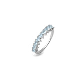 Silver Eternal Ring, White Rhodium, Natural Blue Topaz + Give Fun Gift