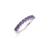 Silver Eternal Ring, White Rhodium, Natural Amethyst + Give Magic Gift