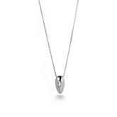 Silver Essence Necklace, White Rhodium, Natural White Topaz + Give Love Gift