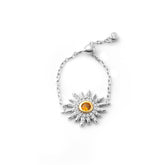 Silver Sun Adjustable Ring, White Rhodium, Premium Cubic Zirconia+ Earth Gift