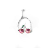 Silver Cherry Adjustable Ring, White Rhodium, Premium Cubic Zirconia + Star Fish Gift