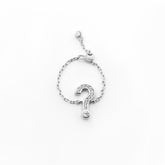 Silver Unknown Adjustable Ring, White Rhodium, Premium Cubic Zirconia + Key Gift