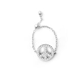 Silver Peace Adjustable Ring, White Rhodium, Premium Cubic Zirconia + Earth Gift