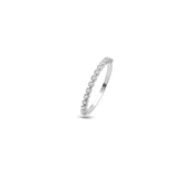 Half Band Silver Ring, White Rhodium, Premium Cubic Zirconia + Give Fun Gift