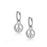 Silver Peace Hoop, White Rhodium, Premium Cubic Zirconia + Star Gift