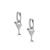 Silver Drink Hoop, White Rhodium, Premium Cubic Zirconia+ Earth Gift