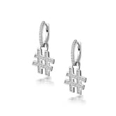 Silver Standout Hoop, White Rhodium, Premium Cubic Zirconia + Star Fish Gift