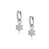 Silver Shine Hoop, White Rhodium, Premium Cubic Zirconia+ Star Gift