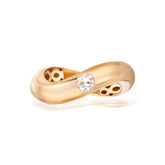 Infinity Silver Ring, Yellow Gold Plating, Natural Zircon Gemstone + Star Gift