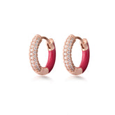 Medium Double-Sided Silver Joy Hoop, Rose Gold Plating, Natural White Topaz + Give Love Gift