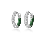 Medium Double-Sided Silver Joy Hoop, White Rhodium, Natural White Topaz + Give Hope Gift