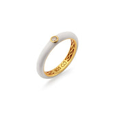 Silver Joy Ring, Yellow Gold Plating, Natural White Topaz + Give Magic Gift