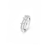 Marquise Pavé Silver Ring, White Rhodium, Premium Cubic Zirconia + Give Magic Gift