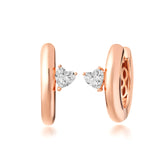 Silver Big Hoop, Rose Gold Plating, Natural White Topaz + Star Gift