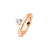 Plump Silver Ring, Rose Gold Plating, Natural White Topaz + Star Gift