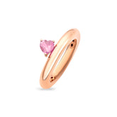 Plump Silver Ring, Rose Gold Plating, Natural Purple Chalcedony + Love Gift
