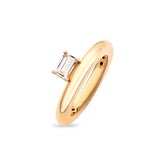 Plump Silver Ring, Yellow Gold Plating, Natural White Topaz + Earth Gift