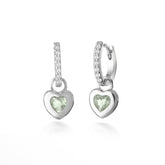 Pending Silver Hoop, White Rhodium, Natural Green Amethyst + Give Love Gift