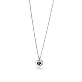 Silver Love Necklace, White Rhodium, Natural Amethyst + Give Hope Gift